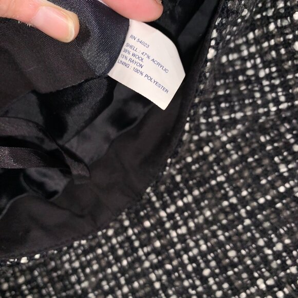 VTG Gap Women's Tweed Midi Black-White Skirt Size 14 Y2K - Picture 7 of 9